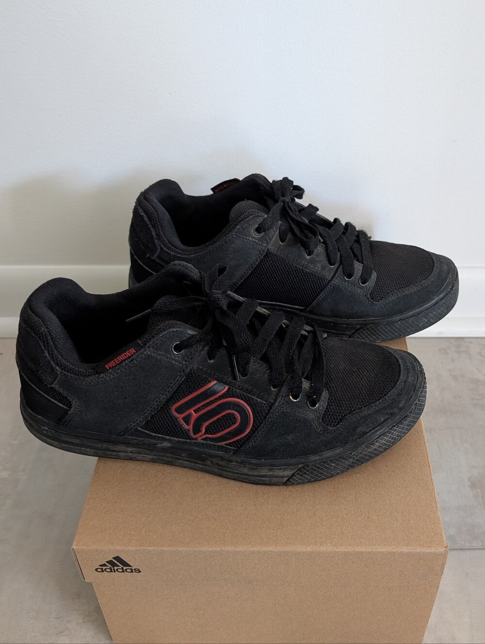 Men’s Five Ten Freerider Black Mountain Biking Shoe with Red Accent